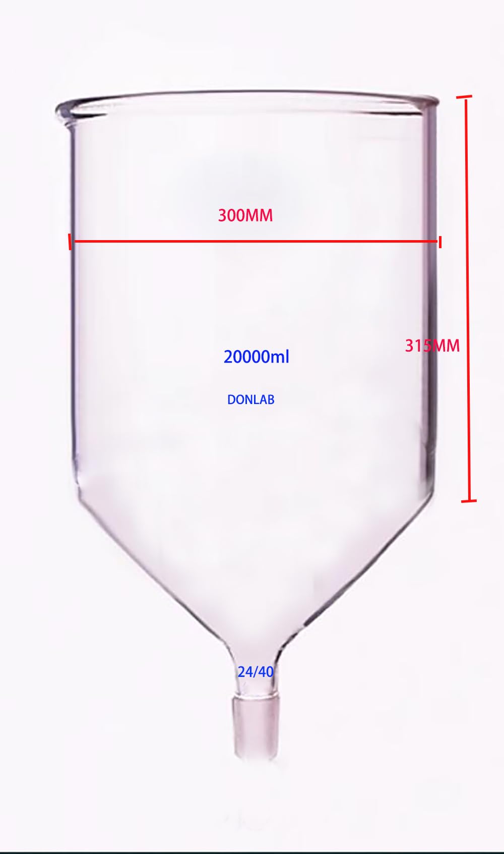DONLAB EFC420L Glass Buchner Funnel 20000ml / 20L Customized 24/40 Joint