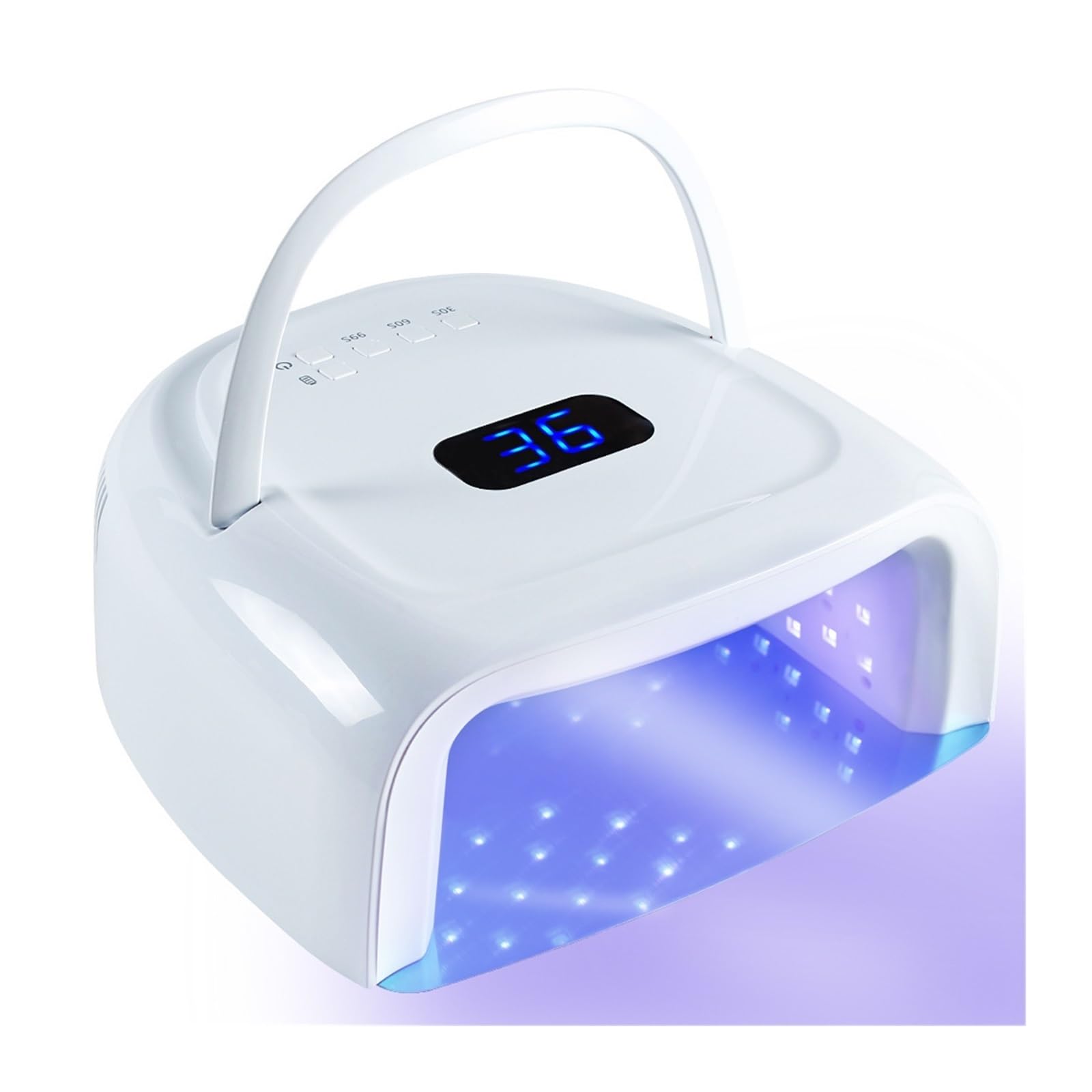 Lampe UV Ongles Gel, Lampe à ongles LED UV 60W Lampe à ongles rechargeable S20 Sèche-vernis à gel sans fil Machine à manucure Pédicure Lumière Lampe à LED UV sans fil 15600mAh(Blue Light)