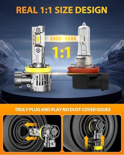 Image of Ursprung 2026 Upgraded H11 /H8 /H9 Eletronic Flashers, Ultra Brightness, 1:1 Halogen Size, 6500K Cool White, 10-Year Long Service Life Fog Light with Cooling Fan, Plug and Play