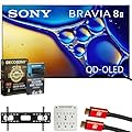 Sony K55XR80M2 BRAVIA 8 II 55" QD-OLED 4K HDR TV (2025) Bundle with CPS Exclusive 26 Month Protection, Wall Mount, 2X HDMI Cables, Surge Adapter & Deco Gear Complete Home Theater Beginner's Guidebook