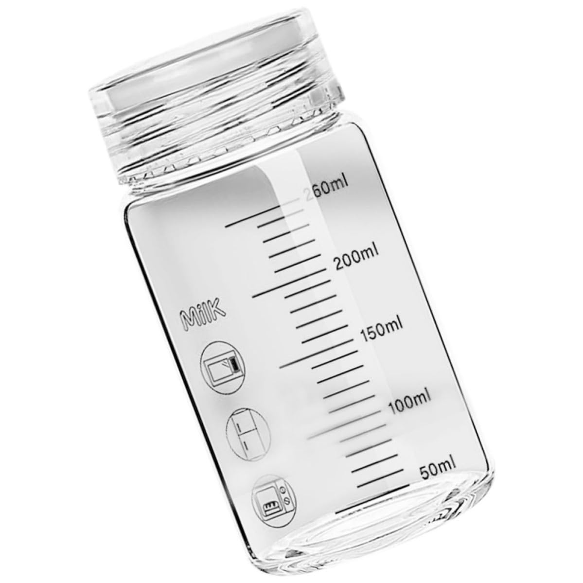 Botella de agua portátil de vidrio con escala de 260ml para medir tu hidratación sin esfuerzo