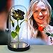 QUELIEN Black Roses in Glass Dome,Eternal Rose Gift for Women,Lasts Forever Home Decor,Mother's Day Christmas