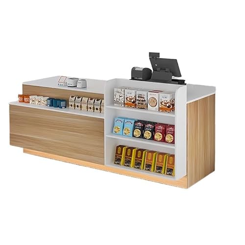 NANAKAGU 陳列 展示棚 受付台 レジカウンター フロント 店舗用 コンビニ オープン収納 引き出し収納 鍵付き 広々とした天板 仕切り板 丈夫 分類 傷付きにくい 防水性 すっきり 清潔 ナチュラル カスタマイズ可能 JDQT-N050 【サイズ】