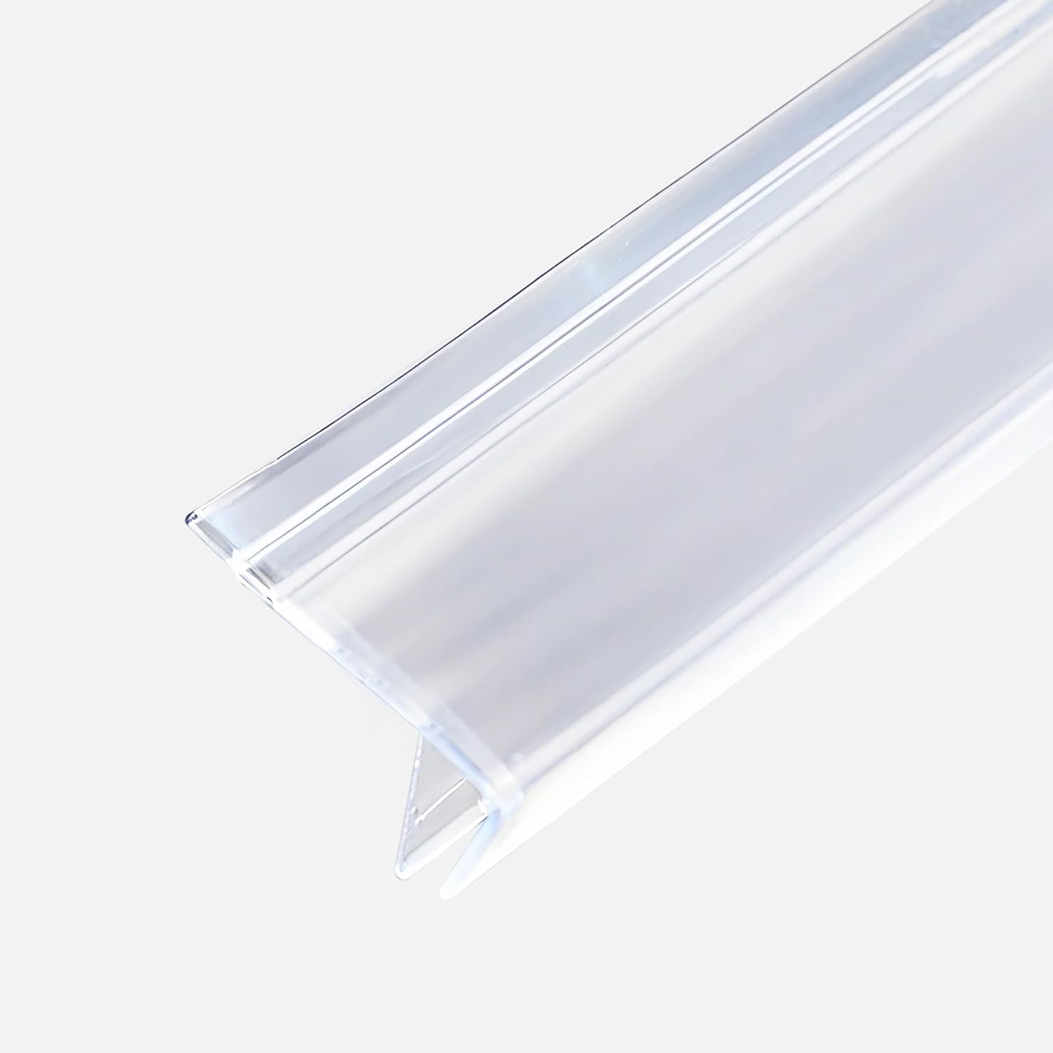 Shower Door Side Seal Strip,118 Inch Widen F-Type Frameless Shower Door Seal, Widen F-Type Shower Door Sweep for 15/32"(12mm) Thick Glass