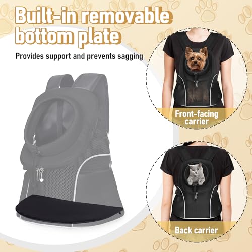 Woyyho Pet Dog Carrier Backpack Small Dog Front Backpack Ventilated Mesh Dog Travel Back Pack With Safety Belt For Travel Hiking Cycling Outdoor Use  thumb #5