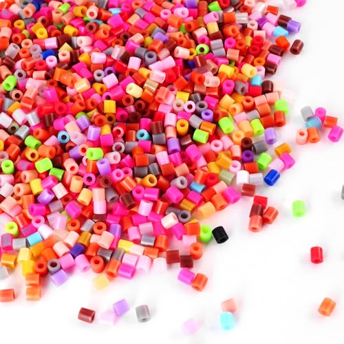 Cuentas para Planchar, 1000 pcs Beads 20 Colores Diferentes Juego de Manualidades para niños para DIY Manualidades Manualidad, Fuse Beads, Festivales y Cumpleaños