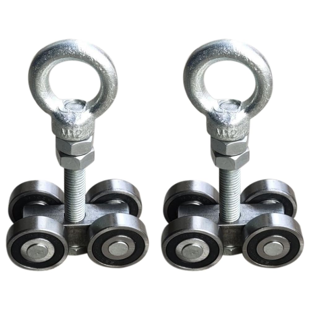 Wisyurt4 Wheel Silent Trolley Assembly Rollers Four Bearing Trolley Assembly Tall Unistruts Strut Channel with M10 Bolt A