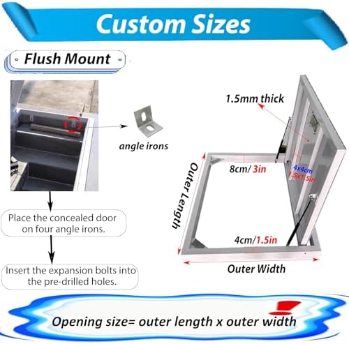 Hidden Space Access Door, 24 26 30 in Flush Mount Storage Room Entrance, Camouflaged Cellar Cover Panel with Opening Device (54X30in/137x76cm)
