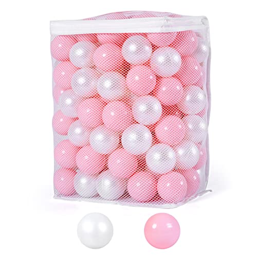 Image of Heopeis Ball Pit Balls Pack of 100 200 500 - Star and Round Set BPA Free Phthalate Free Non-Toxic Crush Proof Play Balls Soft Plastic Balls for Toddlers Baby Kids Birthday Pool Tent Party