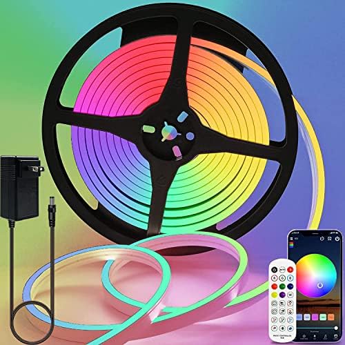 Lucienstar Neon Rope Lights, 16.4ft RGB Flexible Rope Lights with Music Sync, Compatible with Alexa WiFi APP Voice Control, Neon Lights for Indoors Outdoors DIY Decor, 12v Power Adapter Included