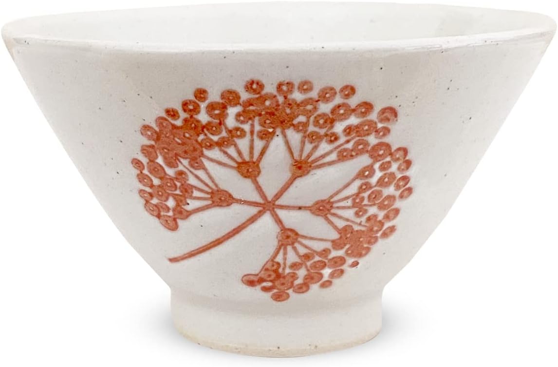 J-kitchens Inzan Kiln Tea Bowl, 4.3 inches (11 cm), Hasami Ware, Made in Japan, Nordic Tree Nuts, Red