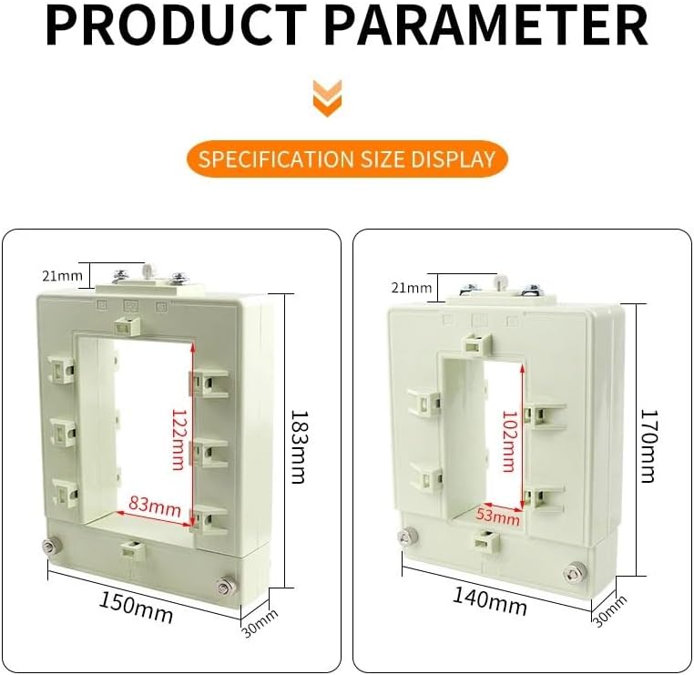 AC Open core Square Single Sensor Current Transformer Copper Rod high Precision 0.2 DP 400-6000A/5A(Dp46,400 5A)