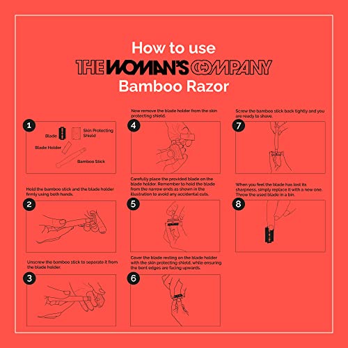 THE WOMAN'S COMPANY Bamboo Safety Razor For Men & Women With Bio-Degradable Bamboo Handle | Premium Eco Friendly Razor | Includes 10 Recyclable Blades | Plastic Free & Zero... - Image 6