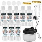 X ARTY HUB Airbrush Reinigungsset, 8 * 120 mL Airbrush Reiniger und Airbrush Reinigungstopf, Leistungsstarke Reinigung von Wasser- und Acrylpigmenten, für Airbrushes & Andere Künstlerische Werkzeuge