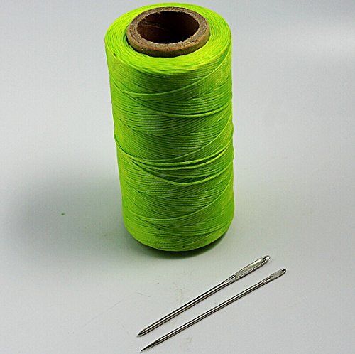 Chengyida Light Green S062 Strong Waxed Hand Sewing Thread For Leather/Canvas & 2 Large Eye Needles #TOP2
