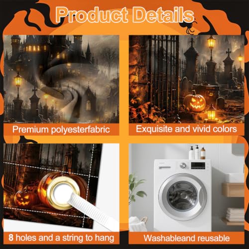 Image of Halloween Garage Door Decorations 6 x 13 ft, Haunted Manor Cover