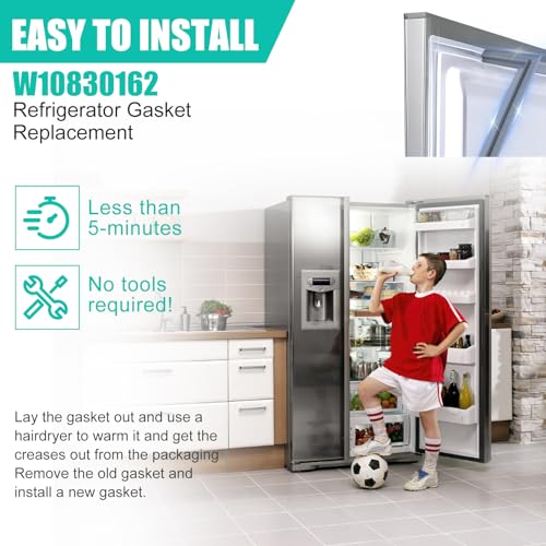 Upgraded W10830162 Refrigerator Door Gasket Replacement Compatible with Whirlpool Kenmore KitchenAid Refrigerator, 39.7"x 16.93" Freezer Door Gasket Refrigerator Door Seal Part 12723206AP, W10179332 on Fridge.com