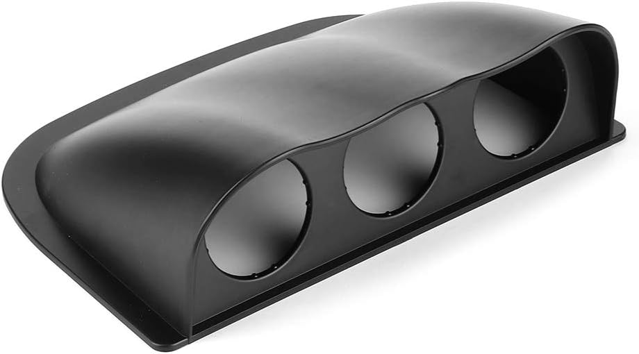 EBTOOLS Black Triple Gauge Console Dashboard Pod,2in Triple Dash Gauge Pod 3 Hole Dashboard Meter Mount Bracket Universal Auto Accessory(Black)