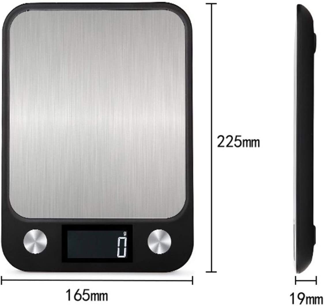 Escala de Cocina de Alimentos 1G, onzas Digitales de Acero Inoxidable y Gramos for cocinar, Hornear, Preparar Comida, Dieta y pérdida de Peso, 5 kg
