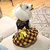 CuteBone Happy Thanksgiving Day Dog Fall Dress Costume Velvet for Small Dogs Girl Puppy Dresses Yellow Plaid Dog Clothes CVA03S-D #4