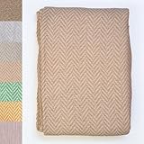 Colcha Multiusos: Plaid Sofa, Beige-Marrón Claro)