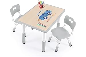 Adjustable Kids Table and Chairs Set: Perfect for Young Learners and Playtime