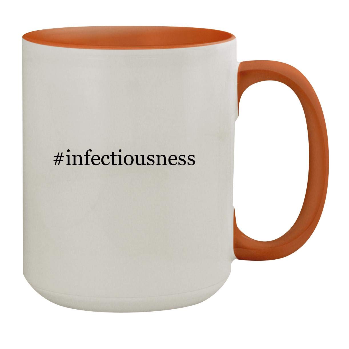 #infectiousness - 15oz Hashtag Colored Inner & Handle Ceramic Coffee Mug, Orange