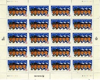 Women In Military 20 x 32 Cent U.S. Postage Stamps 1997
