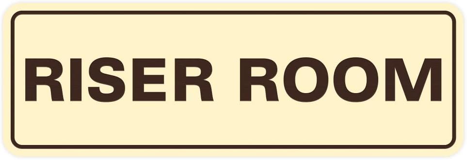 Standard Riser Room Door/Wall Sign - Ivory/Dark Brown - Large