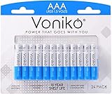 Voniko Premium Grade AAA Batteries - 24 Pack - Alkaline Triple A Battery - Ultra Long-Lasting,...