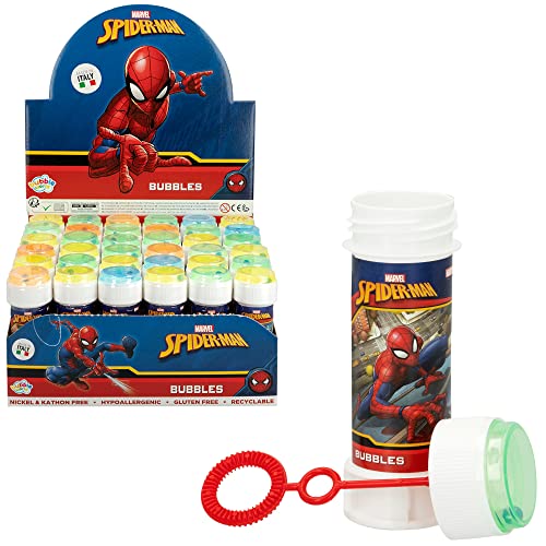 Juguete burbujas jabón Spiderman COLORBABY botes 60 ml decoración infantil