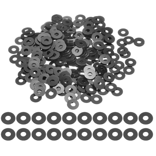QUARKZMAN 240 Pcs Arandelas Planas De PVC M3 3mm DI 8mm DE 0.5mm De Espesor Ojetes Junta De Plástico Espaciador De Sellado Anillo De Junta Arandelas Para Mangueras De Agua, Negras