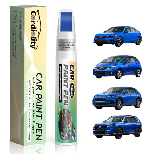 Image of Aegean /Diffused Sky Blue Metallic(B-593M) Touch Up Paint Pen for Honda,Car Paint Scratch Repair Pen Quick and Easy Fix Auto Paint Scratch