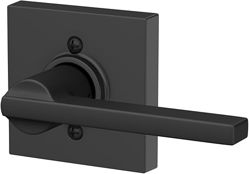 Miniatura 120 de Schlage Latitude F10 LAT 622 CEN Manija de paso con roseta Century, para pasillo y armario, negro mate Mate negro