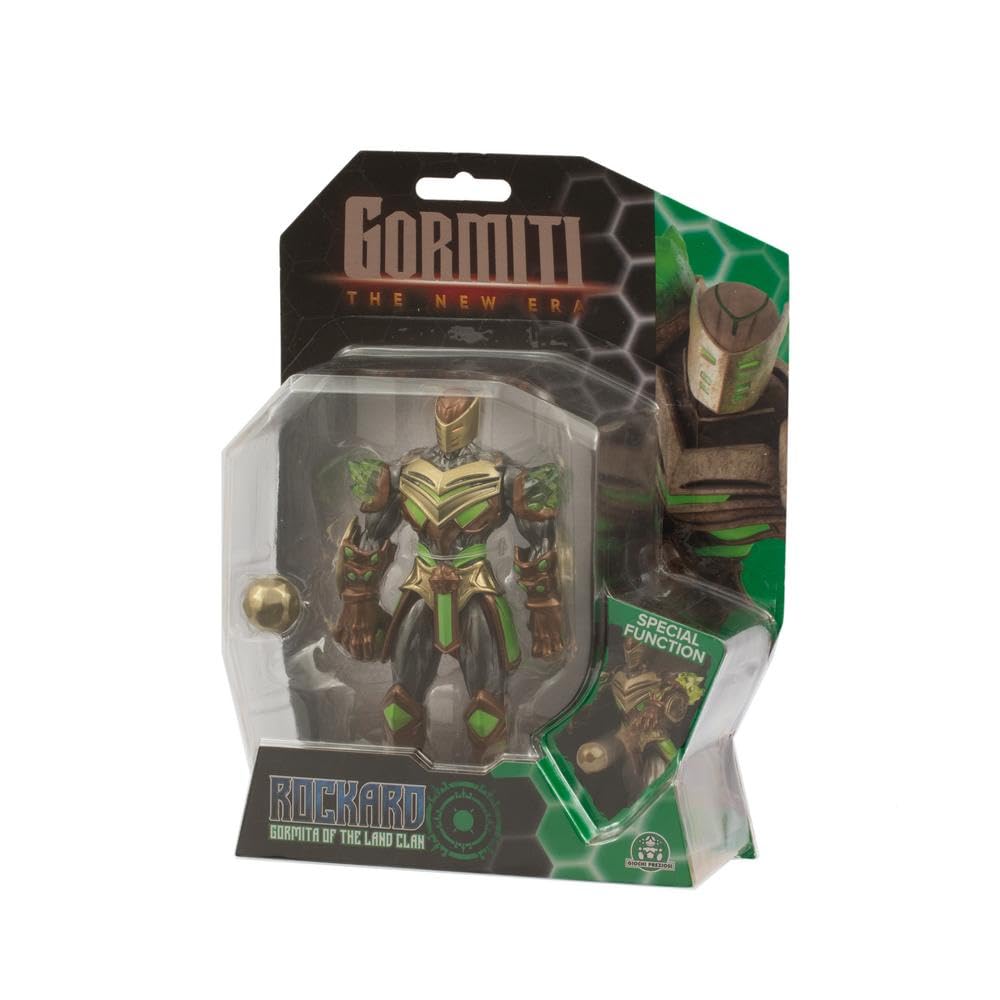 GORMITI THE NEW ERA, Rockard Glen Earth Clan Action Figure, 15cm Articulated Hero with Attack Function and Bronze Green Armour, Collectible Toy for Kids Aged 4+