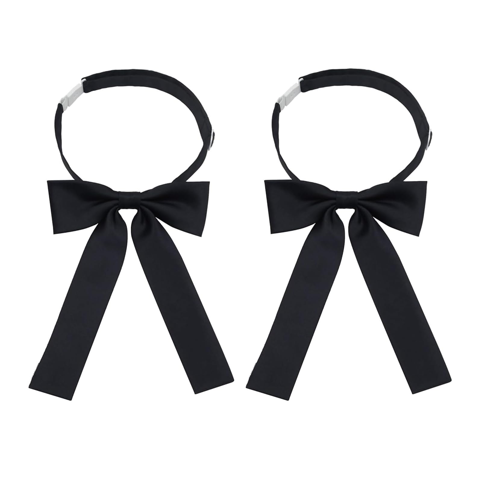 Mantieqingway Bow Ties for Women/Girls, Pre-tied Adjustable Bowties Solid Color Polyester Bow Tie for School Uniform Shirt