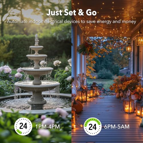 Image of BN-LINK Outdoor 24-Hour Mechanical Timer Outlet, 2 Grounded Outlets, 4 Pack
