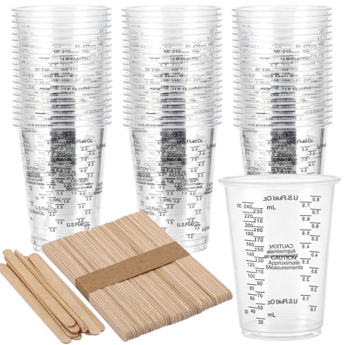 60 vasos medidores plásticos de 8oz para resina miniatura 1