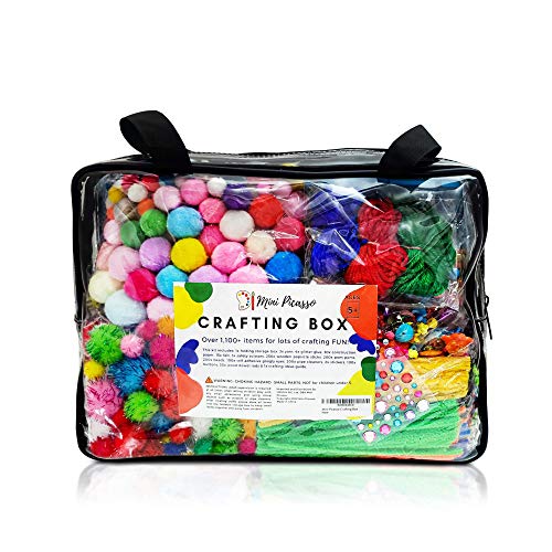 All-in-One Craft Kits for Kids Assorted Craft Supplies Art Supplies | Craft Kit with Storage and Guide for Toddler Crafts to Develop Fine Motor Skills Creativity Self Esteem | Toddlers School Supplies