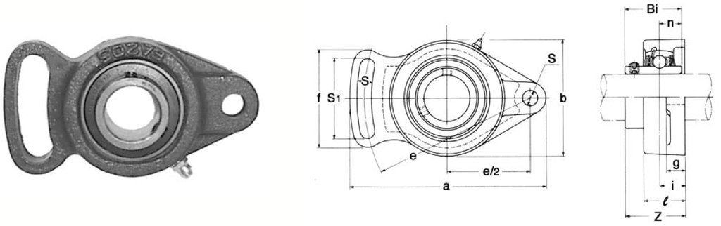 KML UCFA209 KML UCFA209 Adjustable Flange Unit Normal Duty Set Screw Locking