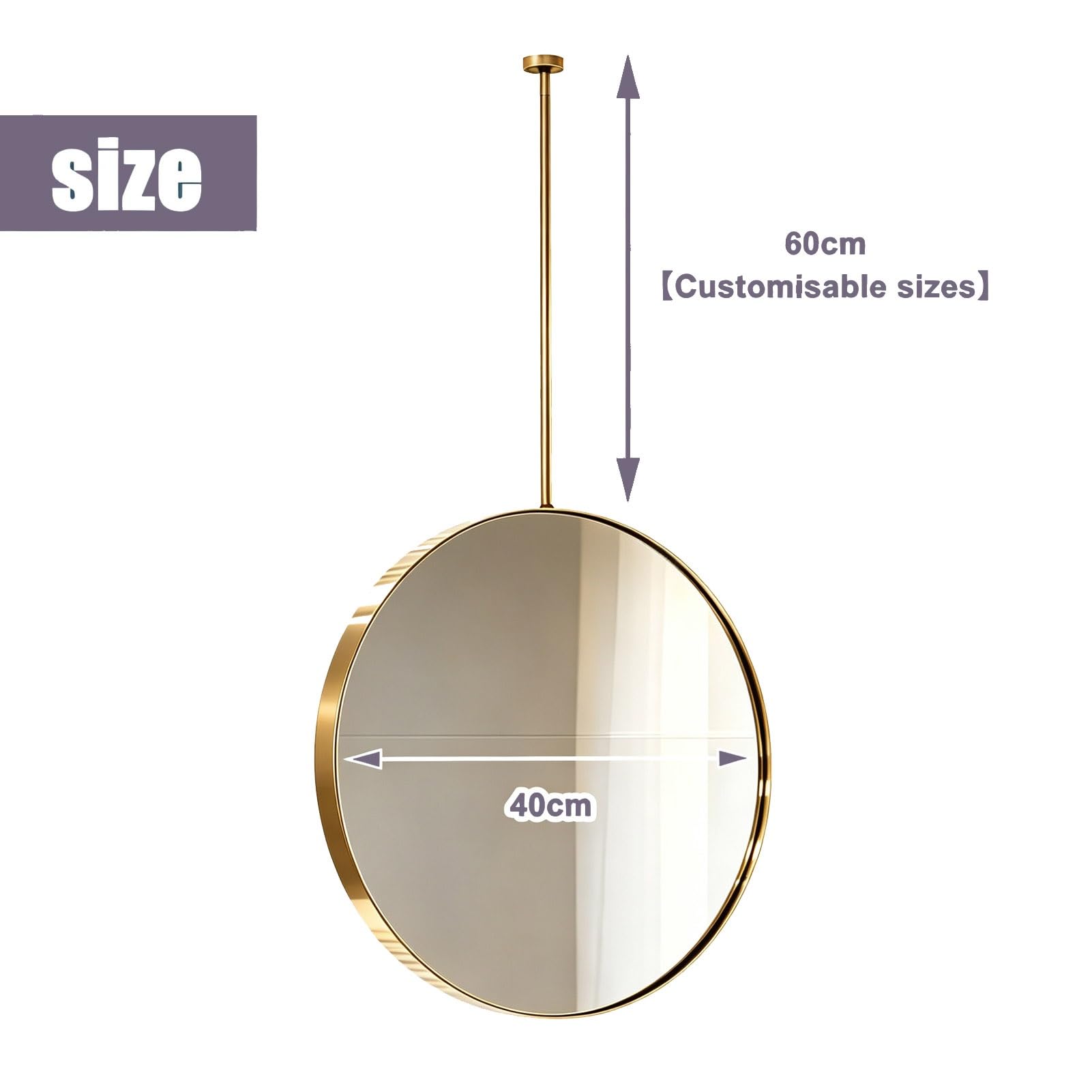 Specchio da bagno a soffitto Specchio da parete in acciaio inossidabile