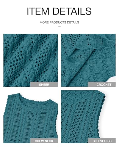 Image of KIRUNDO Beach Vacation Clothes for Women Spring Summer Crochet Sweater Vest Tank Tops Cover Ups Resort Cruise Outfits 2026