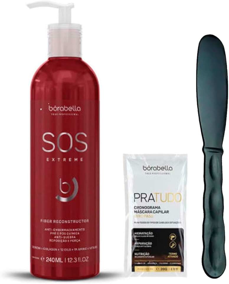 Borabella SOS Capilar Reconstrutor Anti Emborrachamento 240ml - Queratina Líquida para Restauração Imediata e Brilho Intenso