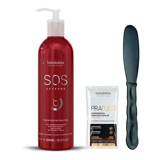 Borabella SOS Capilar Reconstrutor Anti Emborrachamento 240ml - Queratina Líquida para Restauração Imediata e Brilho Intenso