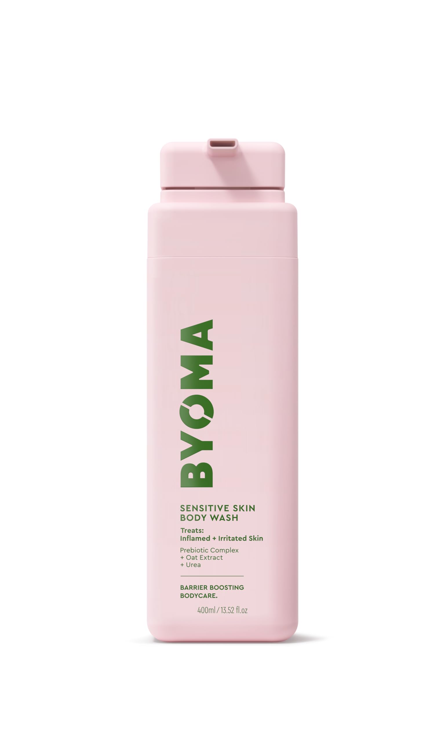 BYOMA Sensitive Skin Body Wash (400ml) Treats Inflamed and Irritated Skin, with Prebiotic Complex, Oat extract and Urea, Gentle on Dry Skin, Alcohol and Fragrance Free, Vegan