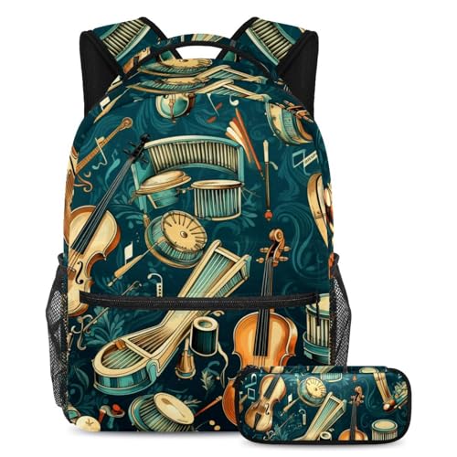 Cartables grande capacité instruments guitare colorée avec trousse durable