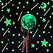 Konsait Brillante Estrellas y Luna Pegatina de Pared para Dormitorio de Niños, 206Pcs Estrellas Adhesivos Decorativo de Pared Luminoso Fluorescentes para Techo Chico Niña Bebé, Casa Interior Mural