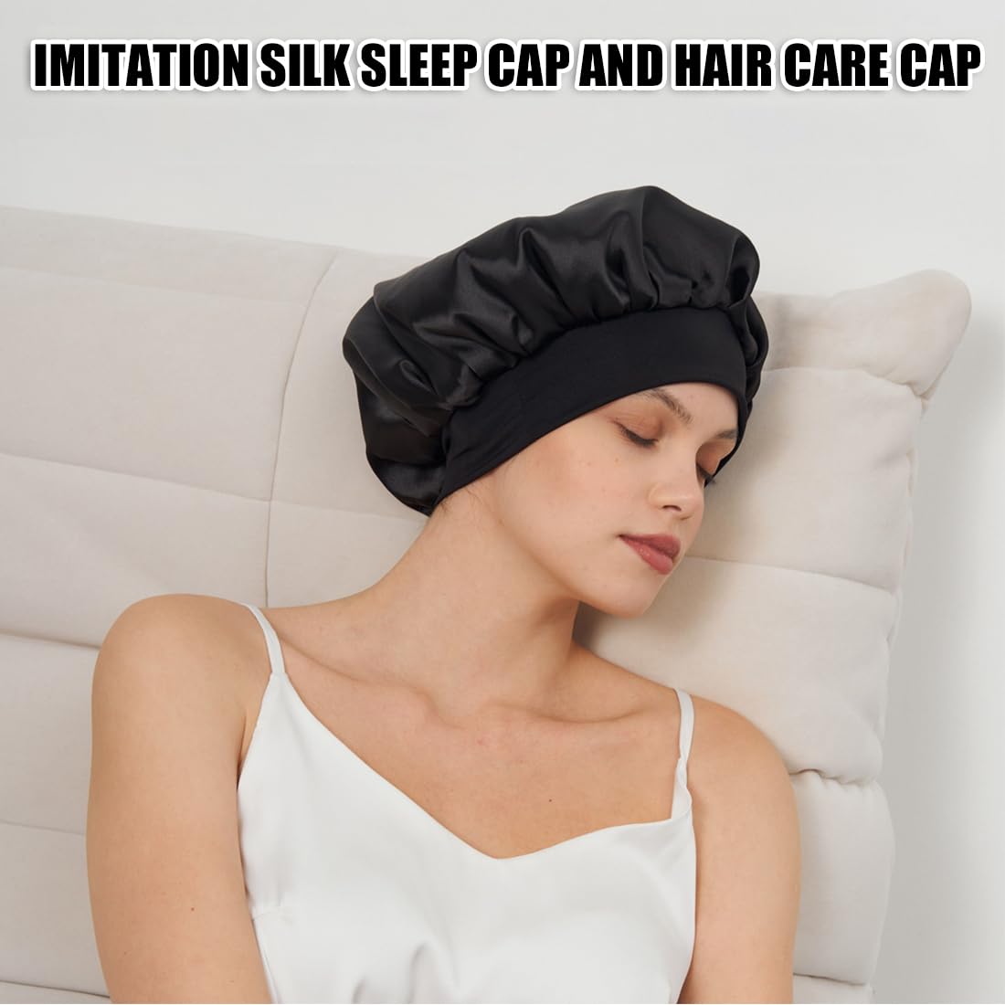 Gorro de Seda de Morera 100% Natural para Mujer - 1 Pieza, Suave y Cómodo para Dormir, Pelo de Seda