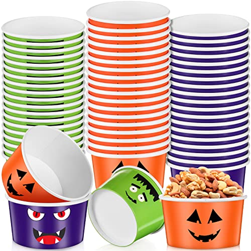 Yungyan 60 Pcs Halloween Treat Snack Cups 9 oz Halloween Ice Crea...