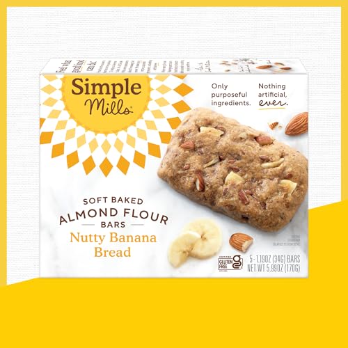 Image of Simple Mills Nutty Banana Bread Soft Baked Almond Flour Bars,5.99 OZ,(Pack of 2)